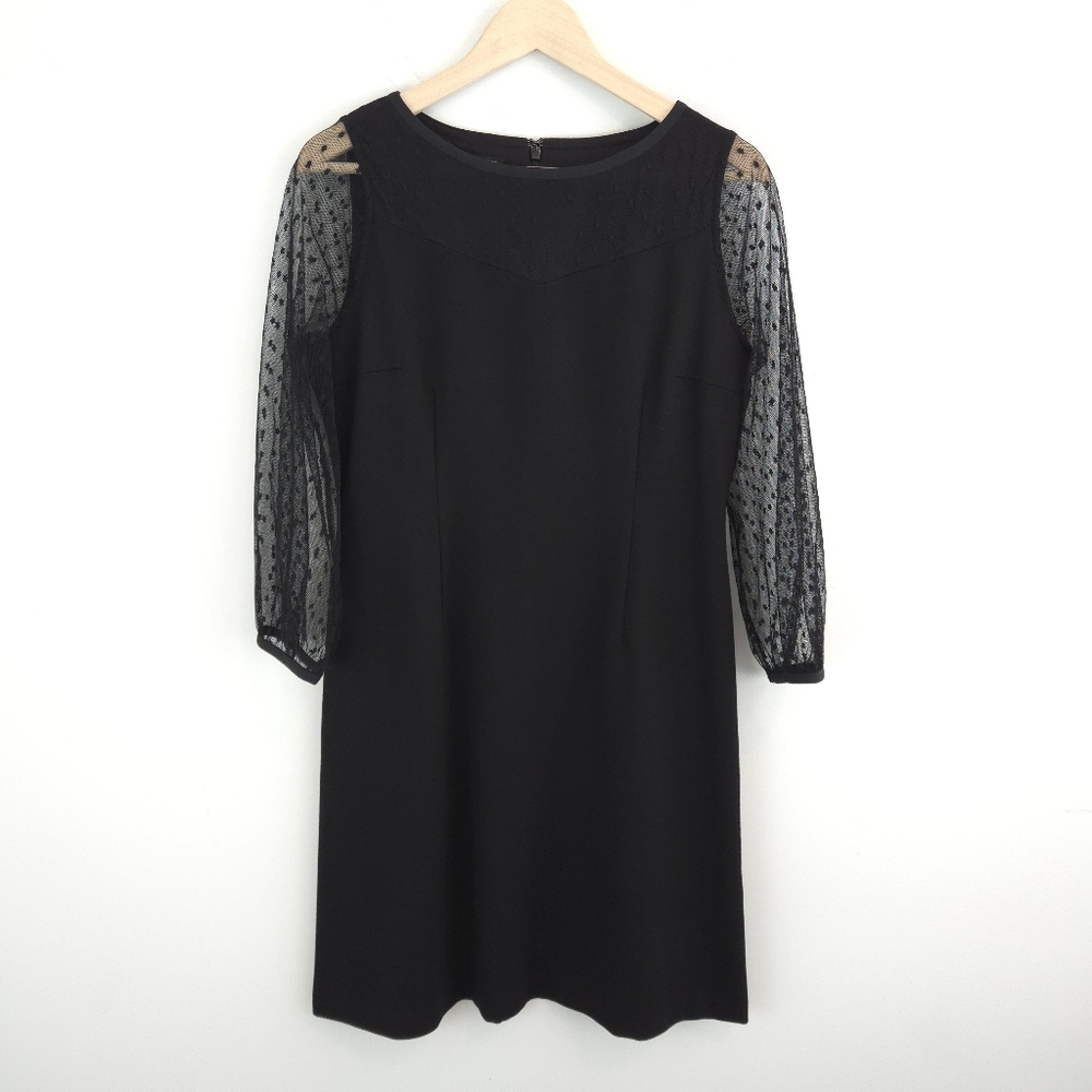 Talbots Women's Ponte Mesh Dot Shift Dress